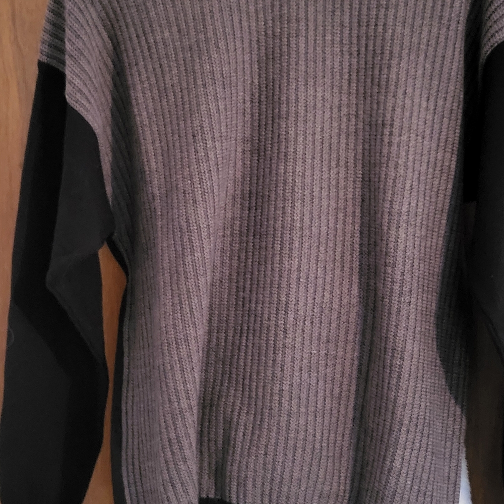 Men's Ribbed Sweater - Black, Gray Morino Wool Italy. Just Dry Cleaned. Make Off